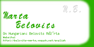 marta belovits business card